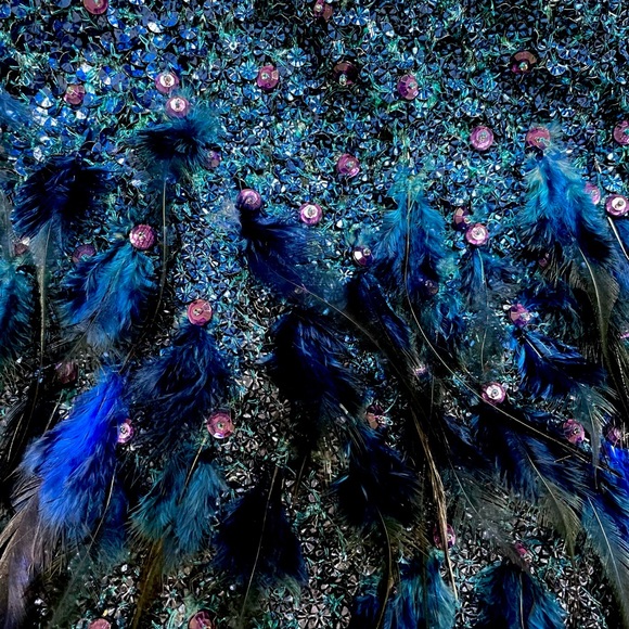 Elie Tahari Anabelle Embellished Feather Cocktail Dress NWT Sz.4 - Picture 7 of 8